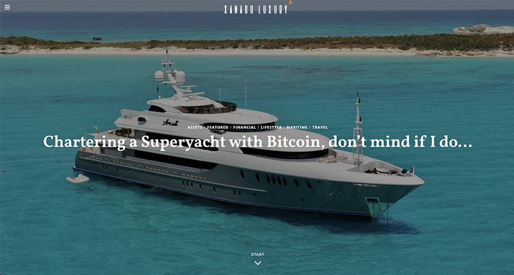 Xanadu Luxury report about Motor Yacht Loon accepting bitcoin for luxury charters