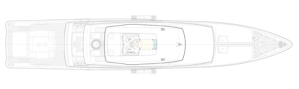 Charter superyacht Loon layout of Flybridge