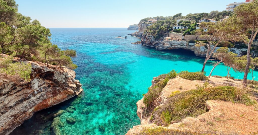 The beautiful azure waters off the coast of the island of Palma