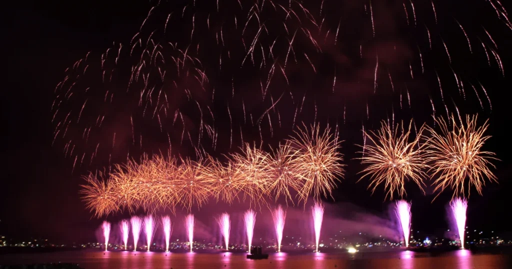 Fireworks at a festival in the South of France