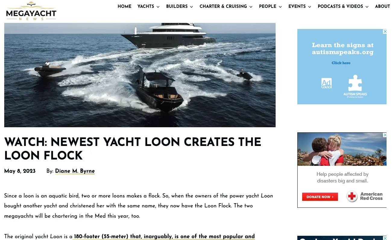 Motor Yacht Loon in Megayacht News Newest Loon creates the Loon flock