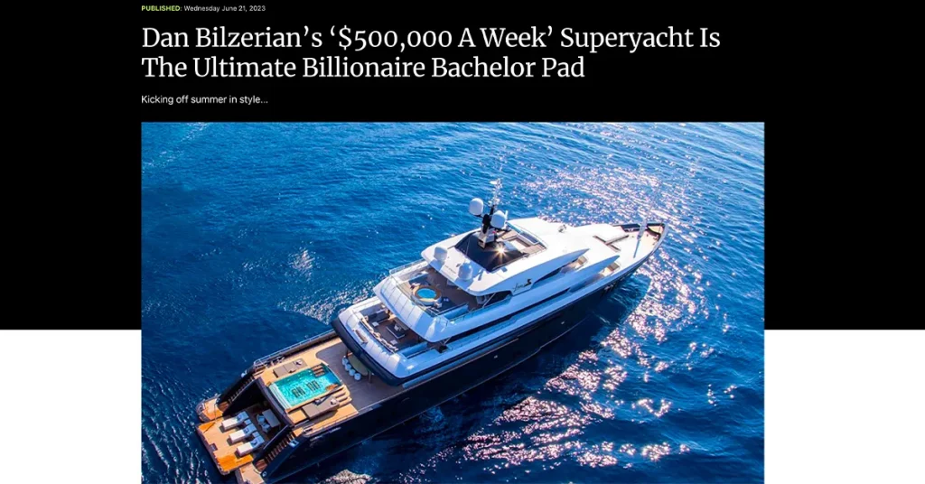 Motor Yacht Loon Dan Bilzerian press coverage on DMARGE