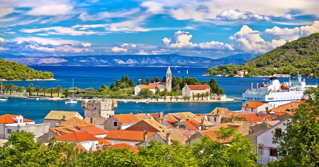 Looking out at the yacht charter destination of Vis in Croatia