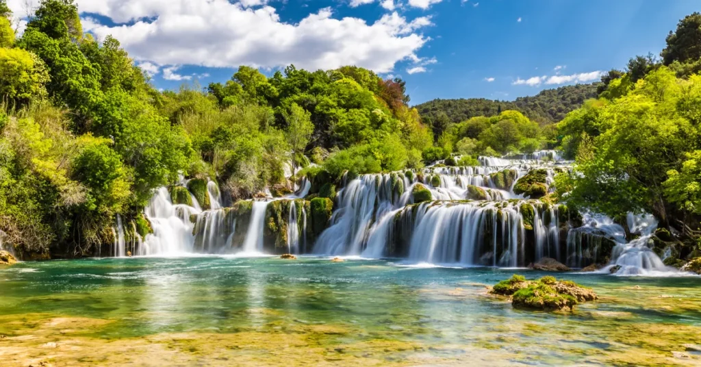 Charter Superyacht Loon destination Waterfall In Krka National Park Dalmatia Croatia