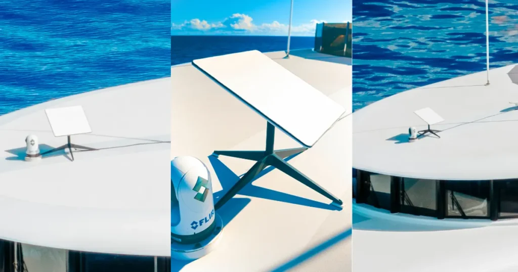 The Starlink wifi system on board charter yacht Loon