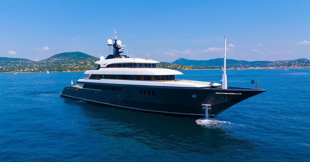 Charter superyacht Loon anchored off the coast of St Tropez in the Mediterranean