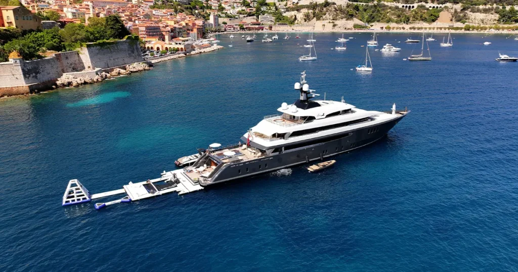 Charter yacht MY Loon with her toy selection anchored off the French Riviera