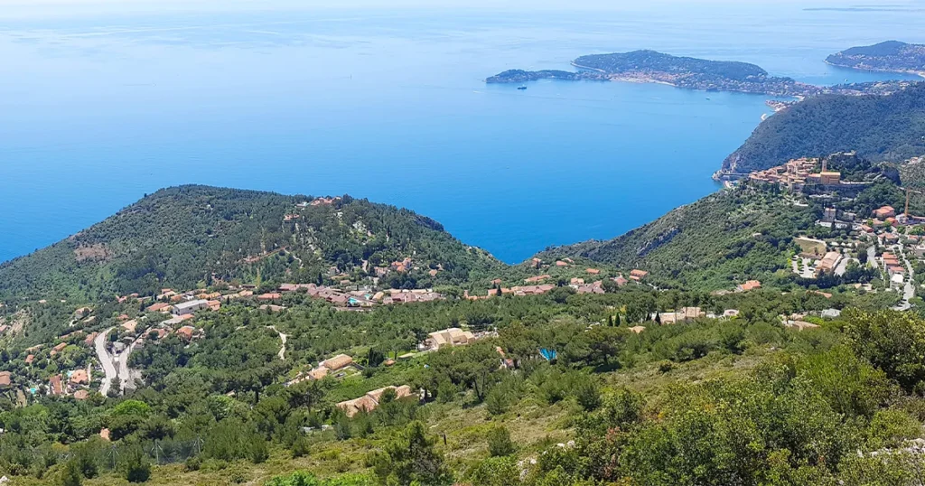 View to the Mediterranean from the Alpes-Maritimes in the South of France