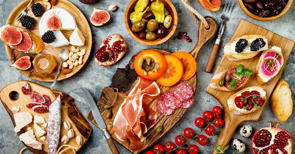 Italian food served during a Mediterranean charter on board Motor Yacht Loon