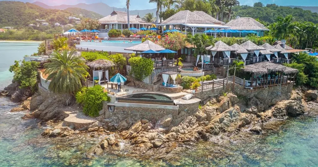 Sheer Rocks in Antigua visited by superyacht charter guests from Motor Yacht Loon