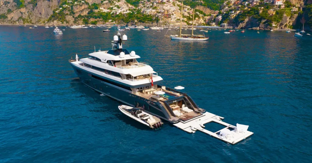 The Beach Club and FunAir pool on Charter superyacht Loon